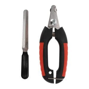 Durable Pet Nail Clippers with File for Dog for Cat 5.91"x3.94" Red Black